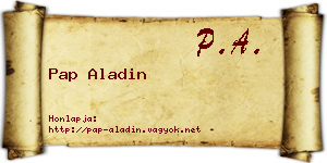 Pap Aladin névjegykártya